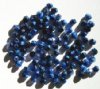 100 4mm Faceted Satin Sapphire Tortoise Firepolish Beads